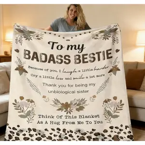 Flannel High-Definition Printed Blanket, Sister Gift, BFF Gift, Best Friend Gift, Gift, Decor, Suitable for Sofa, Bed, Travel, Outdoor, Comfortable, Office, Flannel Blanket, Air Conditioning Blanket