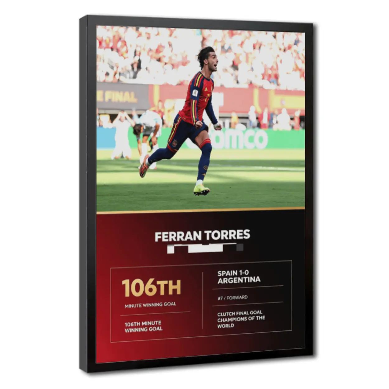 Ferran Torres Celebration Wall Art Poster, Football Fan Home Decor, Premium Wall Print for Sports Enthusiasts
