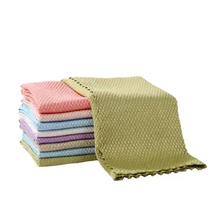 10-Pack Magic Fish Scale Microfiber Cleaning Cloths, Lint-Free Streak-Free Absorbent Eco-Friendly Washable Reusable Cleaner Rags, Multipurpose Polishing Towels for Car Glass, Kitchen Home Care (Great Gift Option)