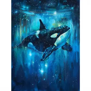 5D Full Drill Cosmic Orca in Deep Ocean Diamond Painting Kit - Mystical Marine & Nature Art | DIY Gift for Birthday, Ocean Lover & Home Decor | Perfect Wall Art for Living Rooms, Bathrooms & Meditation Spaces