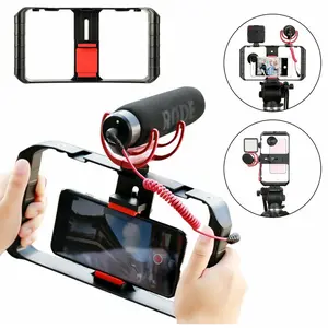 Film Making Vlogging Kit Video Camera Rig Stabilizer Cage For Smartphones Accessories Adjustable Cable Selfie Plastic Compact Android Grip
