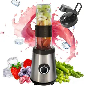 Personal Size Smoothie Blender, 500W Countertop Blender & Food Processor Combo for Shakes, Frozen Fruit, Juices & Baby Food, 20oz Travel Cups with To-Go Lids, BPA-Free Black