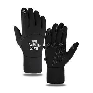Black The Twilight Zone Printed Touchscreen Gloves Winter Warm Nonslip Gloves Outdoor Sports Fleece Lined Gloves Suitable for Men and Women Autumn Winter Cycling Driving Commuting Fashion Gift Christmas New Year Valentines Day Gift