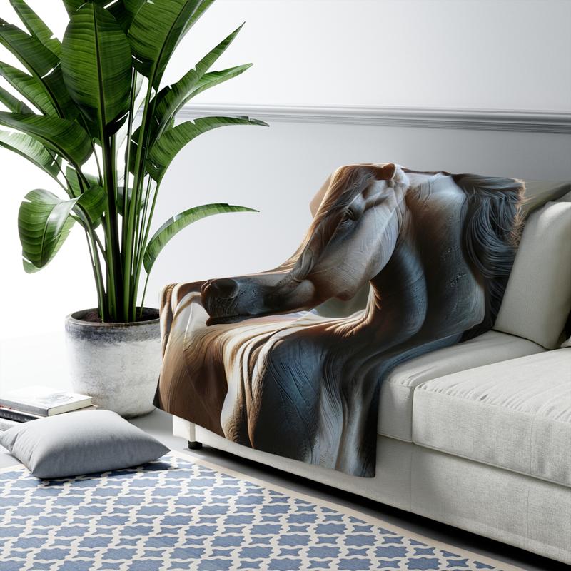 Majestic Horse Sherpa Fleece Blanket Gift For Her or For Him Beautiful Soft and Cozy Present for Animal Lovers or Farm Owners