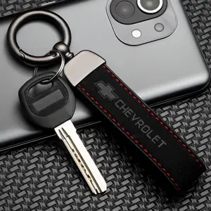 Chevrolet Car Faux Leather Keychain, Durable Anti-Rust Key Ring, Non-Dropping Waist Bag Accessory, 1pcs/2pcs Automotive Key Holder