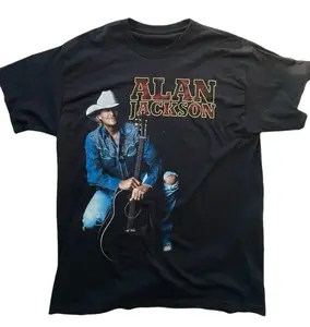 Alan Jackson Live In Concert Shirt - 100% US Cotton Ethically Grown & Harvested Oeko-Tex Certified Blank Tee