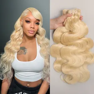 Bele Hair 613 Blonde Remy Hair Bundles Straight Weave and Body Wave Human Hair Bundles 12A Grade Soft Bouncy and Tangle-free 12"-32 Inch Available