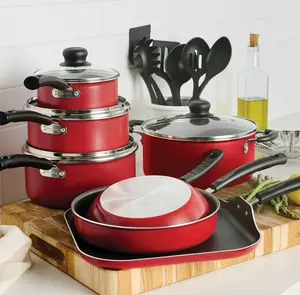 18-Piece Nonstick Cookware Set with Glass Lids, Steamer & Kitchen Utensils