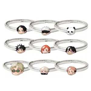 Anime Itadori Yuji Gojo Satoru Cosplay Ring Unisex Metal Fushiguro Kugisaki Nobara Character Adjustable Rings Jewelry Accessory