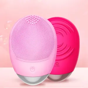 Electric facial cleansing silicone facial scrubber for pore cleaning facial cleanser for home use with USB charging makeup remover facial brush for skin care
