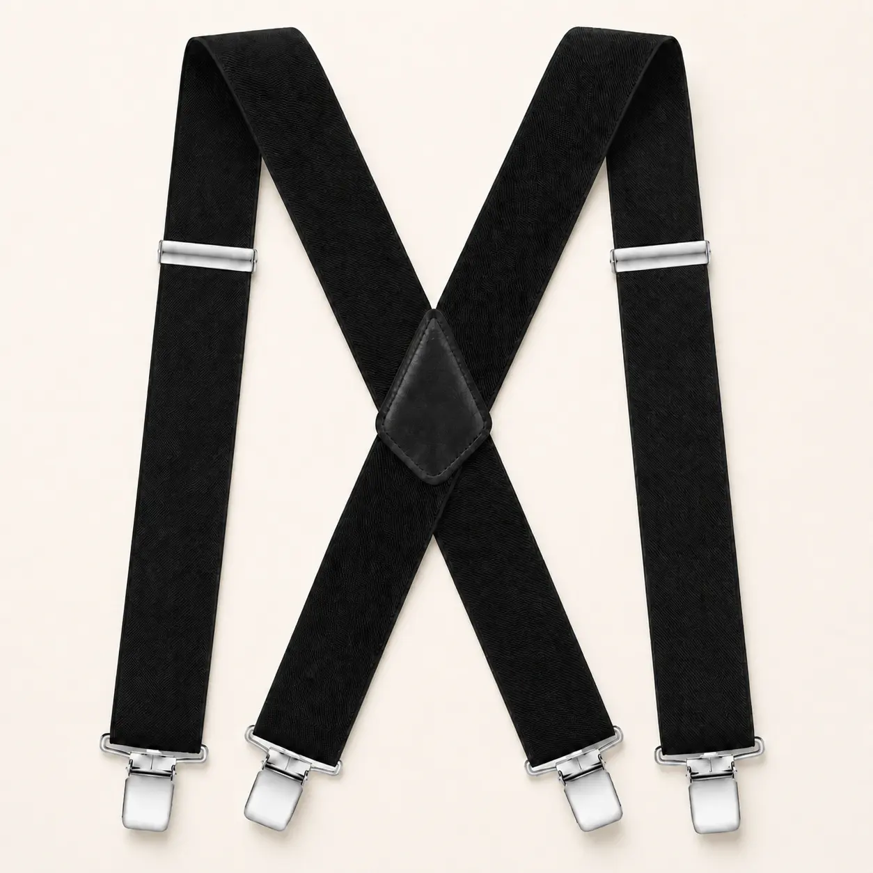 Mens Heavy Duty Suspenders 2 Inch Wide X Back Adjustable Elastic Clip On Suspenders with Sturdy Clips for Workwear Pants Support