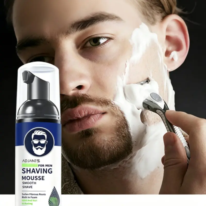 Adjaniss Men's Gentle Shaving Foam, Soothing Calming Post-Shave Care, Natural Ingredients, Daily Grooming Essential, 60ML, Single Item