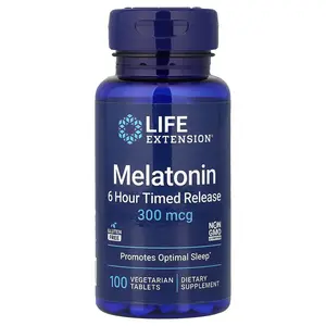 Life Extension Melatonin, 6 Hour Timed Release, 300 mcg, 100 Vegetarian Tablets
