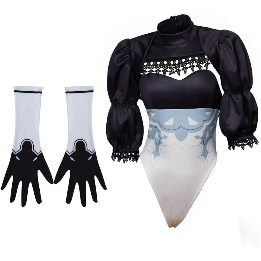 NieR:Automata 2B YoRHa No.2 Type B Cosplay Costume Adult Sexy Women Jumpsuit with Gloves