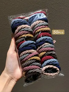 Women's Colorful Hair Ties, Hair Rubber Bands, Soft & Stretchy Ponytail Holders, No-Crease Elastic Bands for Sports, Work, Travel, Daily Use