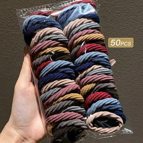Women's Colorful Rubber Hair Ties, Soft & Stretchy Ponytail Holders, No-Crease Elastic Bands for Sports, Work, Travel, Daily Use