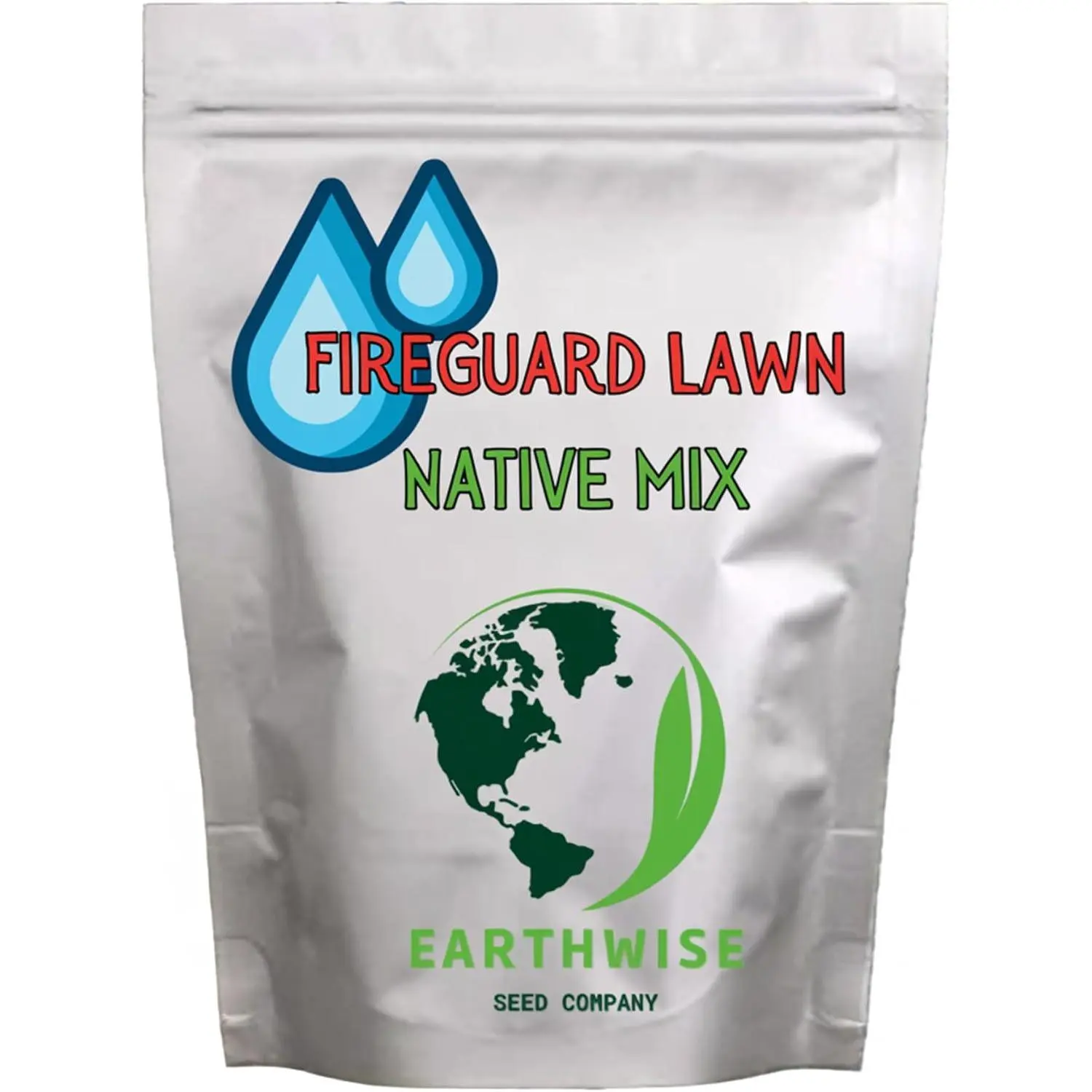 Earthwise Fireguard Native Lawn Mix - 1lb Fire-Resistant Turf Grass, Flower & Plant Seeds, Outdoor Low Watering Cover Crop, Boosts Germination, Lawn Lock-In, Covers 500 sq ft