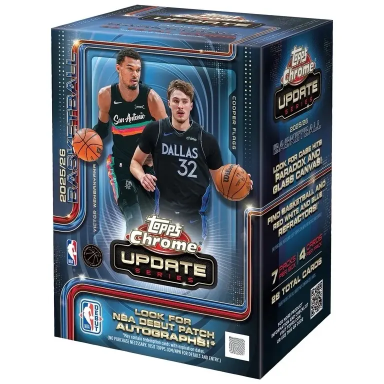 2025/2026 Topps NBA Chrome Update Series Basketball Trading Card Blaster Box