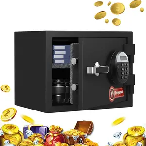 Locksworth Premium 1.2 Cub Fireproof Home Safe box, Advanced Security Solutions for Money, Jewelry, Documents and Valuables with Digital Keypad Home Safes, LCD Digital Screen and Key Access