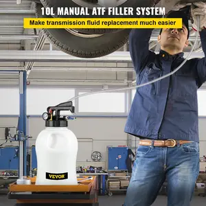 VEVOR Transmission Fluid Pump 2 Way Manual ATF Refill System Dispenser, Oil and Liquid Extractor 10 Liter Large Capacity, Automatic Transmission Fluid Pump Tool Set with 14 Pieces ATF Filler Adapters