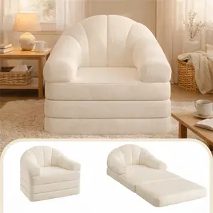 【Mother's Day Gift】Yaheetech 2-in-1 Folding Sofa Bed , Convertible Tri-Fold Floor Sleeper No Assembly Required with U-Shape Armrests and Built-in Carry Handle for Living Room and Bedroom summervibes