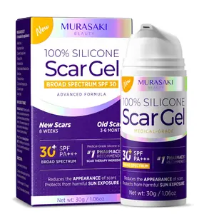 Murasaki Silicone Scar Gel Scar Cream: SPF 30 Advanced Medical-Grade Formula for Surgical Scars, C-Section, Stretch Marks, Acne, Burns, Keloids, Old & New Scars – Broad Spectrum UV Protection 1.06oz (30g)