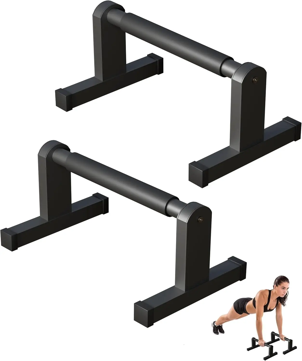 Push Up Bars, Heavey Duty Parallettes Dip Bar with Non-slip Grips for Calisthenics Planche L Sit Handstand Fitness Floor Workout, Pushup Station Handles Stand for Gym Strength Training