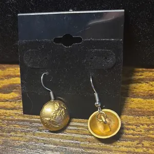 Vintage British Uniform Button Earrings