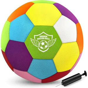 Size 4 Indoor Soccer Ball -Soft Silent Foam Size 4 with Realistic Bounce for Youth Skills Practice, Dribbling & Juggling, for Home Use, Ideal Soccer Gift for Kids 3-12