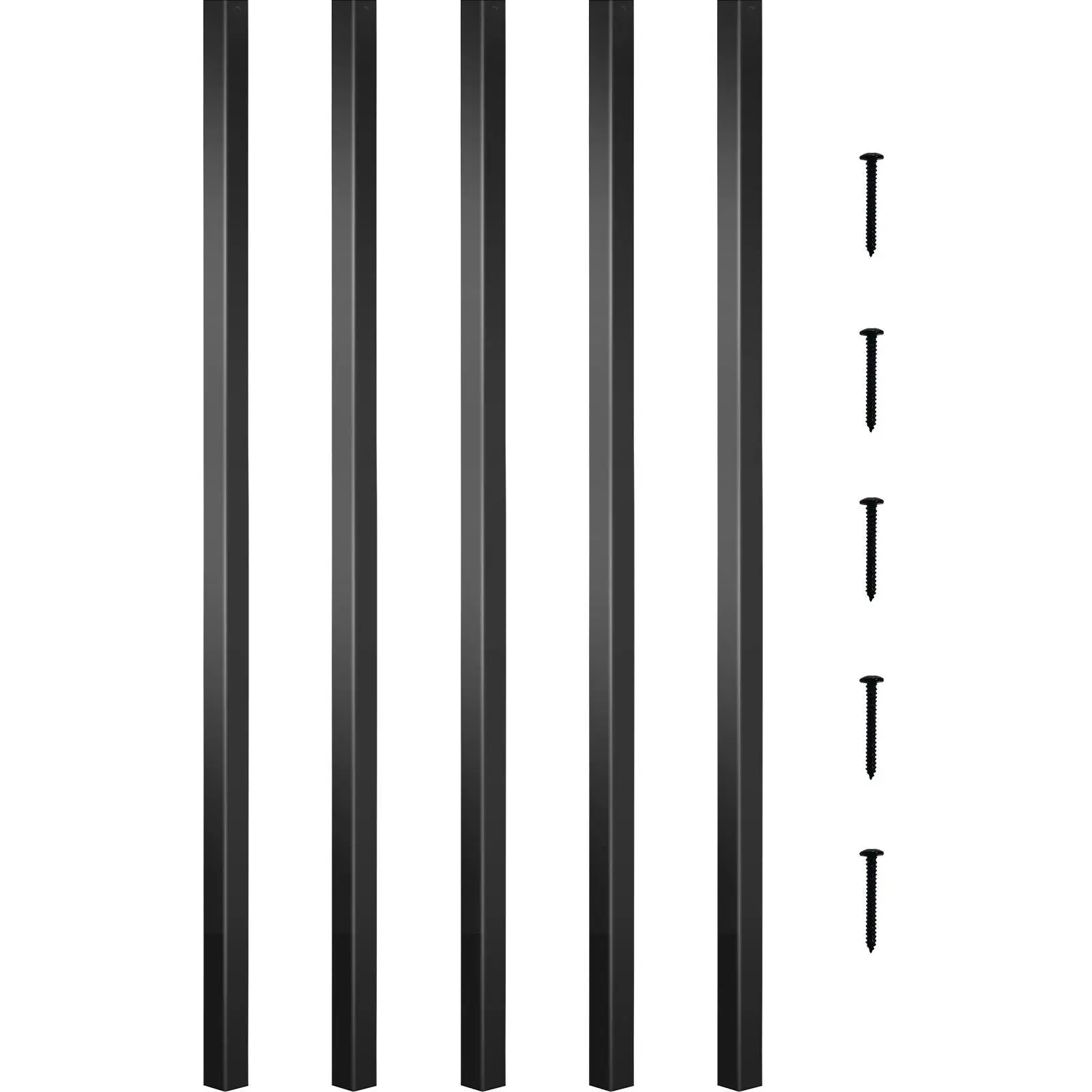 VEVOR Metal Deck Balusters, 101-Pack 26" Length Rustproof Aluminum Alloy Square Spindles (0.75" Width) with Screws, Yard Porch Railing for Wood & Composite Outdoor Stair Decks
