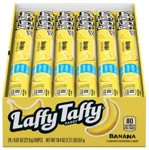 Laffy Taffy Rope Candy, Banana Flavor, 0.81 Ounce Ropes (Pack of 24)