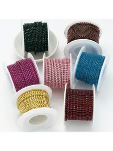 Heavy-Duty Laser Electroplated Rhinestone Chain, Full Cover Dense Claw Chain, Trendy DIY Accessories
