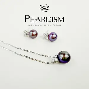 【Adee】PEARLISM Dainty Everyday Edison Pearl Set | 9-10/7.5-8.5mm Silver CZ Hypoallergenic-AFES014