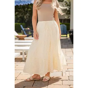 Dainty Fields Tiered Ivory Maxi Skirt