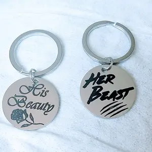 His Beauty Her Beast. Set of 2 keychains. perfect christmas creative keychain