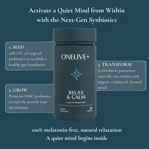ONELIVE+ Relax & Calm Probiotic and Prebiotic Dietary Supplement