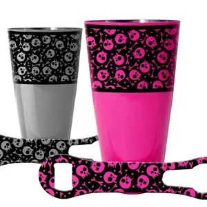 Printed Cocktail Shaker and V-Rod® Bar Set - Cute Skulls - Color Options