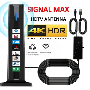 Indoor 4K HDTV Antenna Long Range, 2026 Smart IC Chip Digital Amplified Antenna, Supports 4K & 1080P, Free Local Channels, Multi-Scenario Use: Home, RV, Cruise , Easy to set up