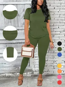 Casual Biker Short Sets Women 2 Piece Outfits Summer Short Sleeve Jogger Tracksuit pat  pat  cloth  ibg