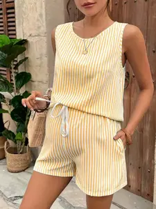 MaterniRIO 2pcs Maternity Set: Loose Camisole And Drawstring Bow Shorts