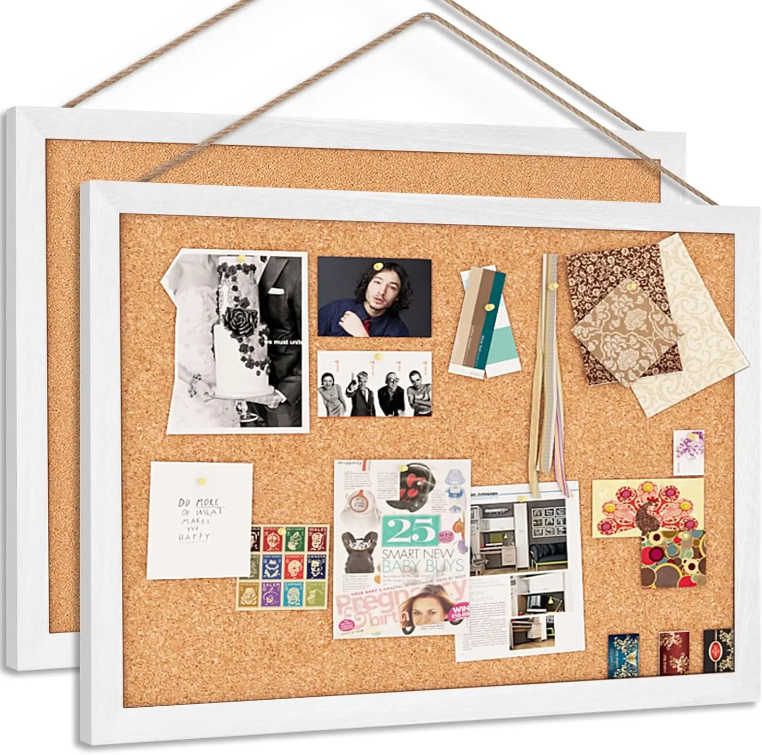 Bulletin Board Wooden Frame Cork Board 16"x11" Small Cork Board for Office Decor for Girls Room, Office, Bedroom, Kids Room, Classroom 2 Pack
