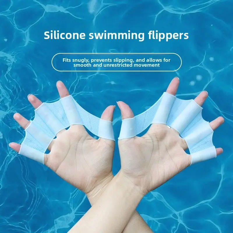 Silicone Sporty Swimming Paddles - Adult Freestyle Training, Children’s Hand Puff Trainer, Essential Water Sports Equipment