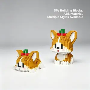 Cartoon Dog Series Mini Building Block Toy, Transformable 3D Models, Teddy, Poodle, Husky, Corgi, Golden Retriever, Pet Lover Gift, Home Decor