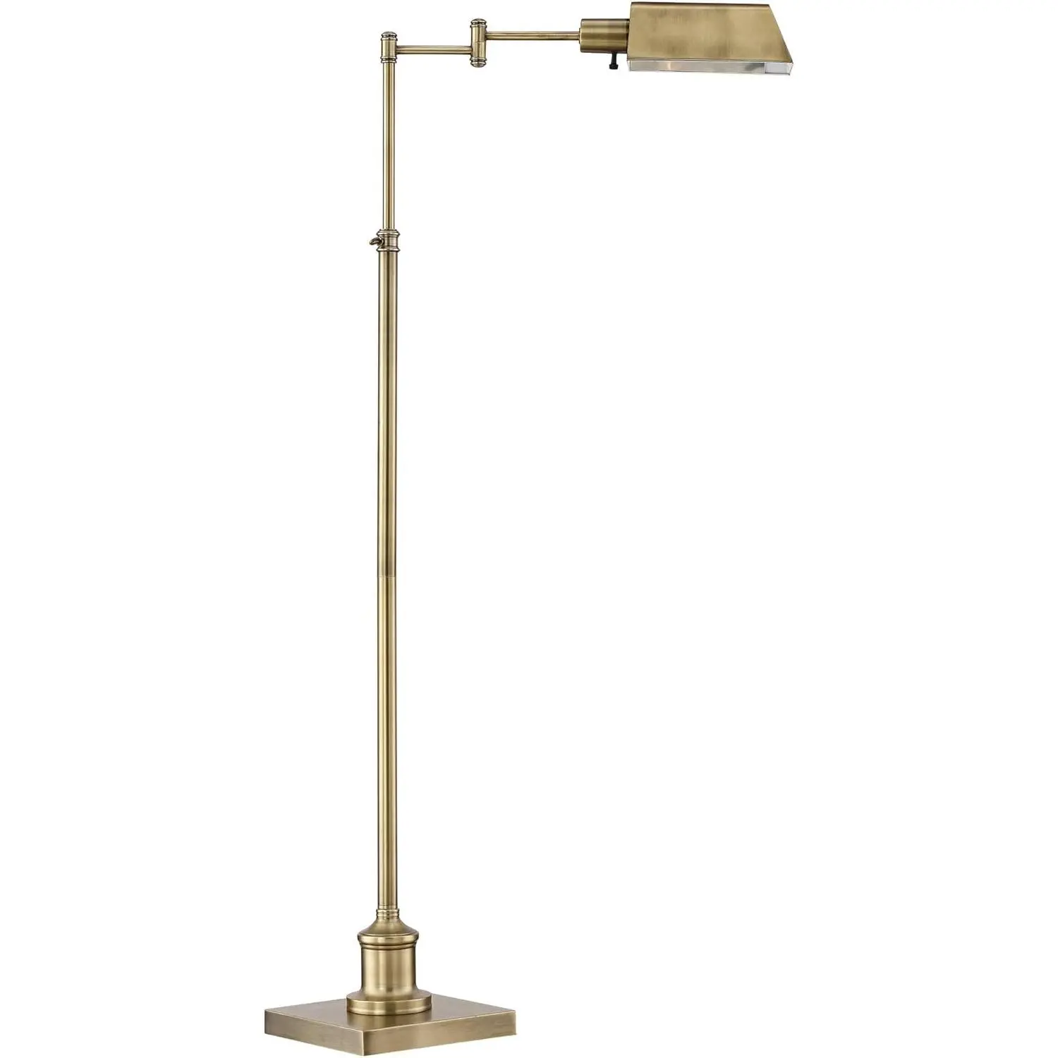 Regency Hill Jenson Traditional Farmhouse 54" Tall Pharmacy Floor Lamp Standing with Smart Socket Aged Brass Gold Metal Adjustable Swing Arm for Living Room Reading Family Bedroom Office House Home