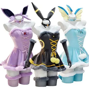 Anime Vaporeon Umbreon Sylveon Cosplay Costume Women Sexy Cloak Dress Outfit Cute Bunny Girl Uniform Halloween Christmas Clothes