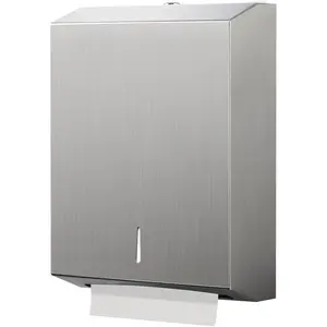 Paper Towel Dispenser Wall Mount, Large Commercial C/Z Tri Fold Multifold Hand Towels Dispenser, Brushed Stainless Steel Paper Towel Holder with Lock for Bathroom, Restroom and Public Places