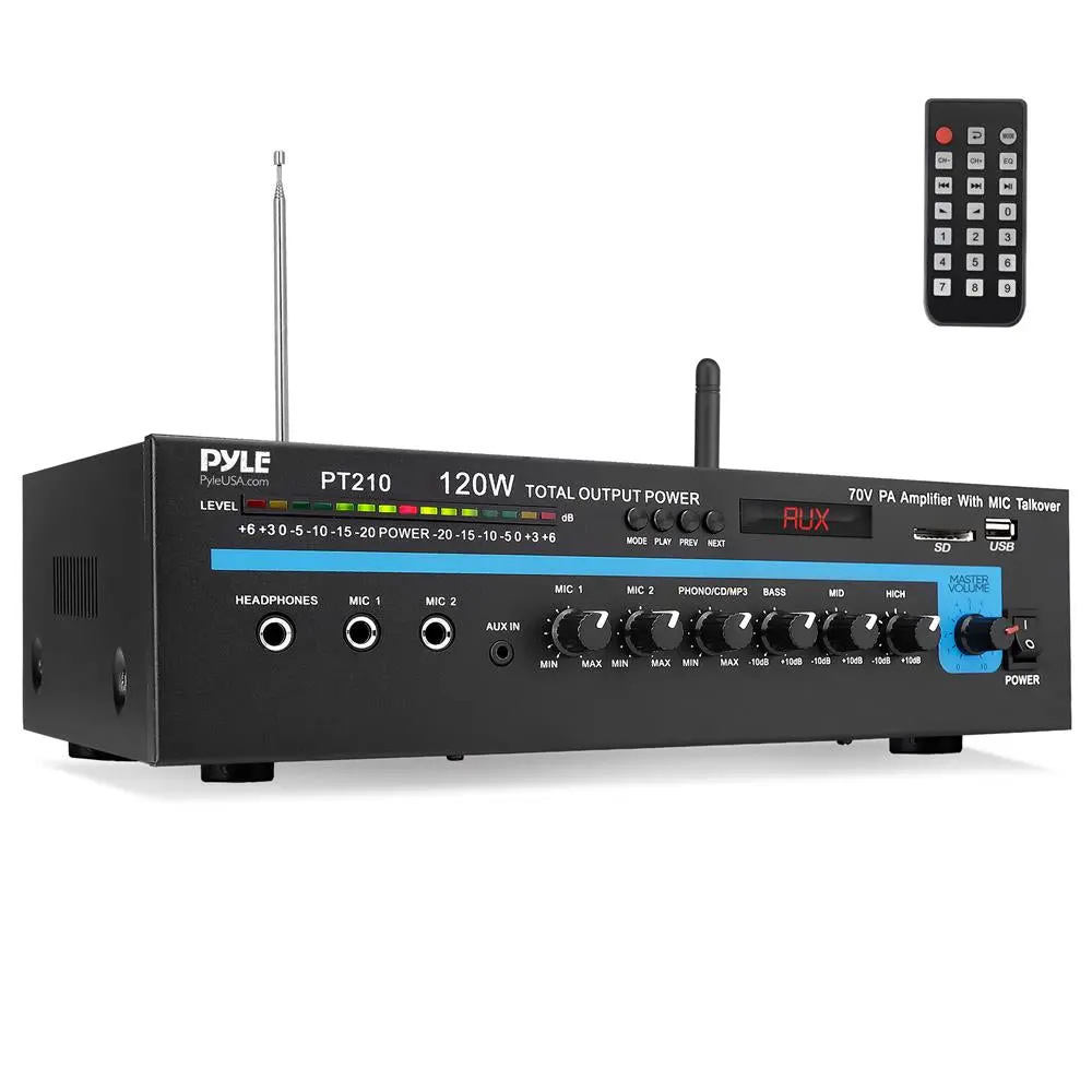 Digital Mono Microphone PA Amplifier Speaker - Audio Equipment with USB Connectivity, Wireless Bluetooth, Stereo Compatibility, SD Card Reader, Smartphone Support, Remote Control & Receiver, Streaming Capability for Live Bands