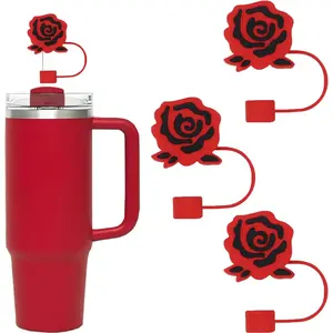 3Pc Straw Cover for Stanley Cup, Silicone Straw Topper for Stanley Cup 30&40oz with Tumblers, 10mm 0.4in Lid Accessories (Cup Not Included)