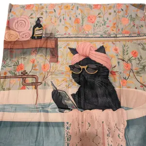 Pillow Cover for Book Cat Coffee Skeleton Flowers Lovers 18x18 Soft Fashion for Couch Reading Nook House Decor Various Designs with Cat Reading a Book Design Christmas Gift