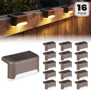 Solar Deck Lights Outdoor 16 Pack, Solar Step Lights Waterproof Led Solar lights for Outdoor Stairs, Step , Fence, Yard, Patio, and Pathway(Warm White), Solar Outdoor Lights,summervibes